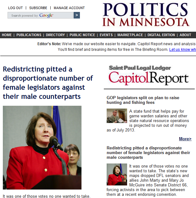 Politics in Minnesota Article Politics in Minnesota Article